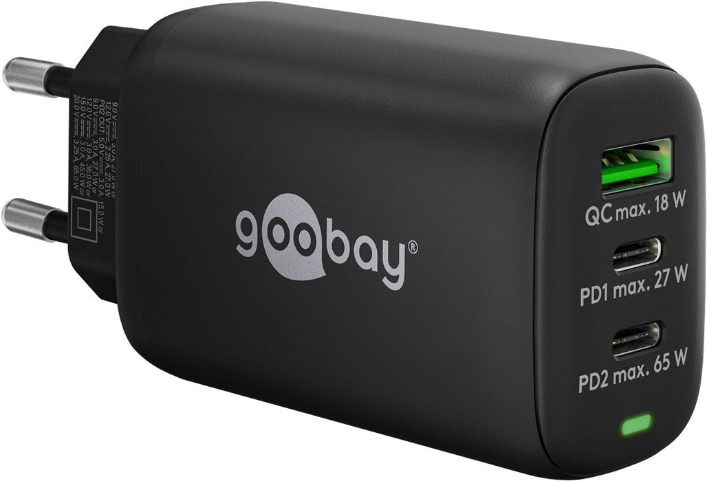 EAN 4040849654077 - Goobay 65407 cargador de dispositivo móvil Auriculares, Portátil, Smartphone, Tableta Negro Corriente alt imagen 1
