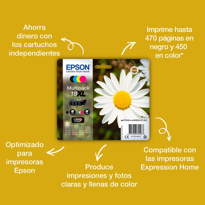 EAN 8715946625195 - Epson Daisy C13T18064022 cartucho de tinta 1 pieza(s) Original Rendimiento estándar Negro, Cian, Magenta, imagen 5