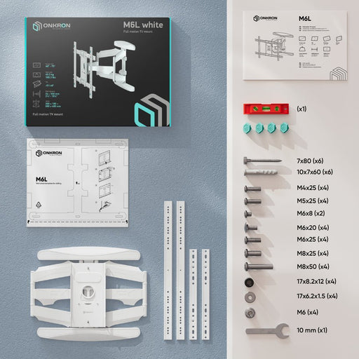 EAN 4262392442226 - ONKRON M6L-W soporte para TV 190,5 cm (75") Blanco imagen 2