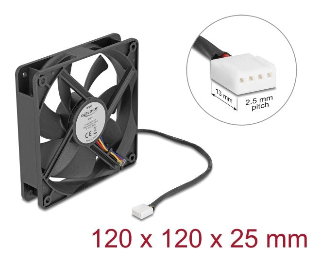EAN 4043619673032 - DeLOCK 67303 sistema de refrigeración para ordenador Carcasa del ordenador Ventilador 12 cm Negro 1 pieza imagen 3