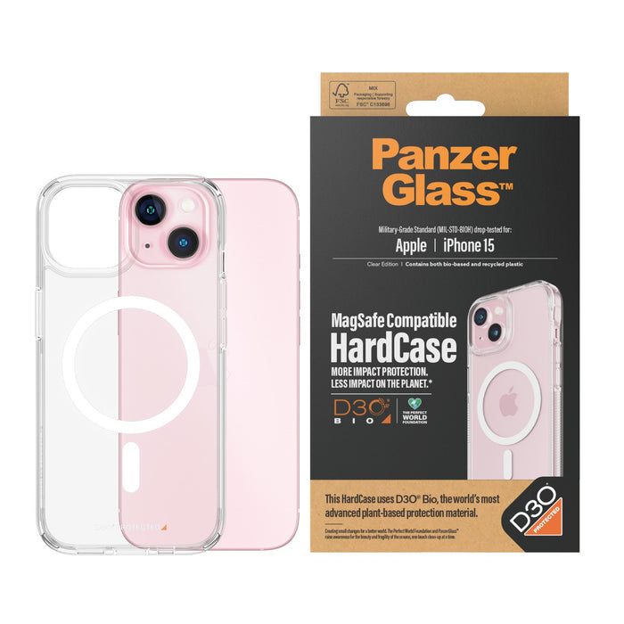 EAN 5711724011801 - PanzerGlass ® HardCase Transparent w. White MagSafe & D3O® iPhone 15 funda para teléfono móvil Transparen imagen 2