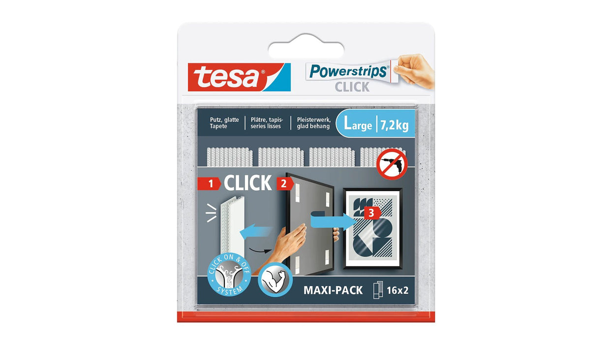 EAN 4063565401329 - TESA Powerstrips CLICK L Almohadilla de fijación imagen 1