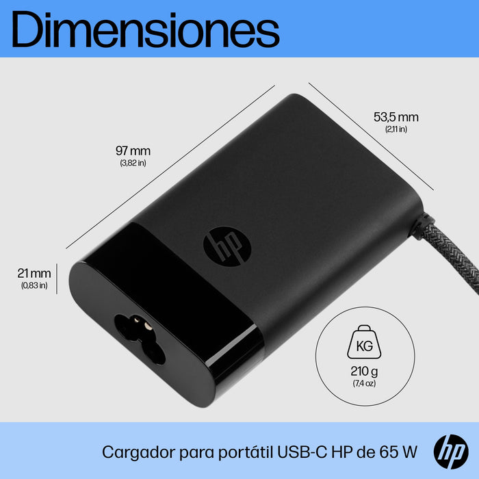 EAN 0196548308514 - HP USB-C 65W Laptop Charger adaptador e inversor de corriente Interior Negro imagen 4