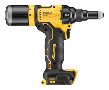 EAN 5035048797679 - DeWALT DCF403NT-XJ remachadora eléctrica Negro, Amarillo 2.4,3.2,4,4.8 mm 10000 kN imagen 4