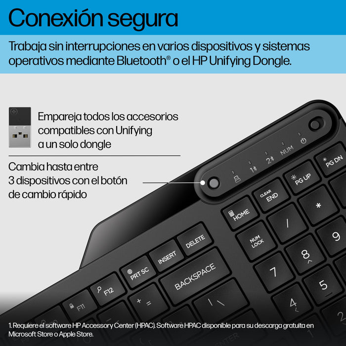 EAN 0197192767719 - HP 475 Dual-Mode Wireless Keyboard teclado Universal Bluetooth Negro imagen 5