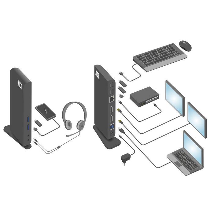 EAN 8716065492279 - ACT AC7049 base para portátil y replicador de puertos Alámbrico USB 3.2 Gen 1 (3.1 Gen 1) Type-C Negro imagen 6