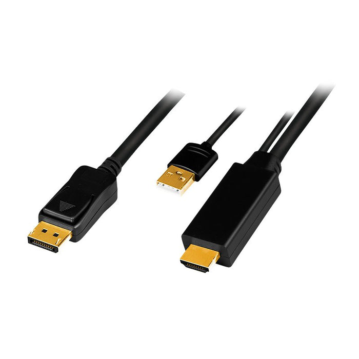 EAN 4052792062304 - LogiLink CH0091 adaptador de cable de vídeo 2 m HDMI + USB Type-A DisplayPort Negro imagen 1