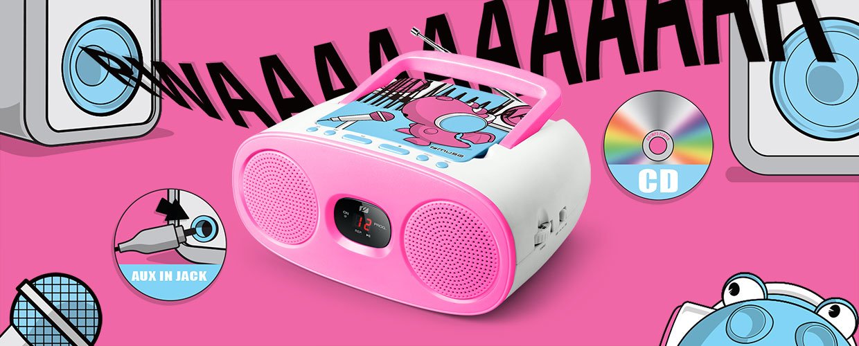 EAN 3700460205812 - Muse M-20 KDG Analógica FM, MW Rosa, Blanco imagen 4