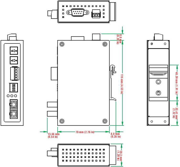 EAN 5703431434417 - Moxa ICF-1150-S-SC convertidor, repetidor y aislador en serie RS-232 Fibra (SC) imagen 2
