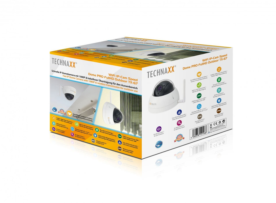 EAN 4230658121468 - Technaxx TX-67 Almohadilla Cámara de seguridad IP Exterior 1920 x 1080 Pixeles Techo/pared imagen 2