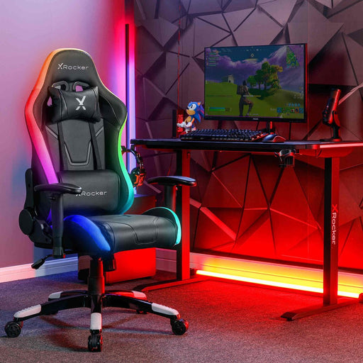 EAN 0094338230284 - X Rocker 2023028 silla para videojuegos Silla para videojuegos de PC Asiento acolchado Negro imagen 1