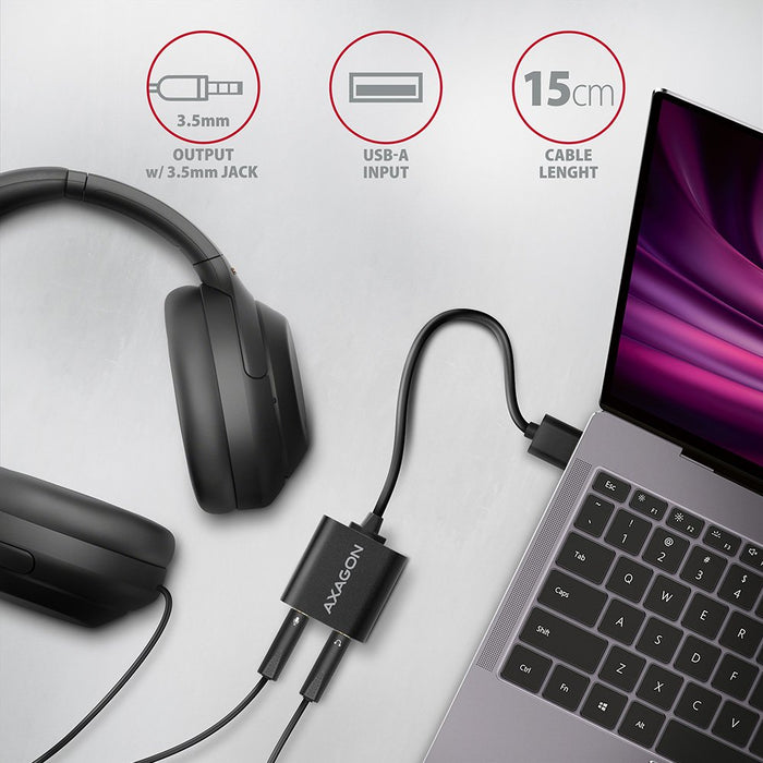 EAN 8595247906298 - Axagon ADA-12 USB 2.0 Stereo Audio Mini-Adapter 15 cm Kabellänge - Kabel - Audio/Multimedia 2.0 canales imagen 3
