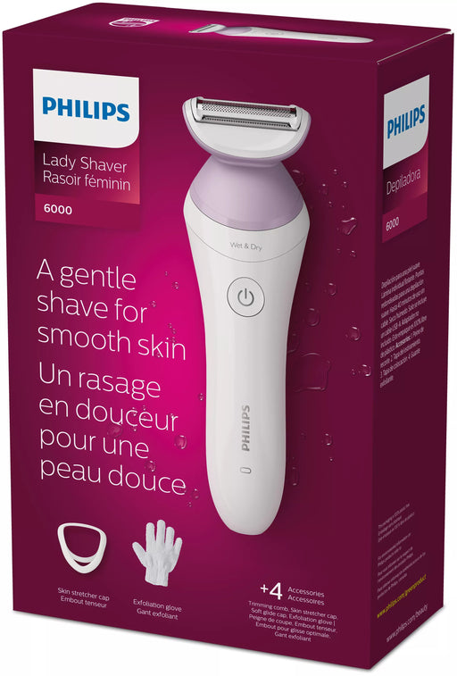EAN 8710103998143 - Philips 6000 series BRL136/00 maquinilla de afeitar para mujer 1 cabezal(es) Recortadora Rosa, Blanco imagen 2