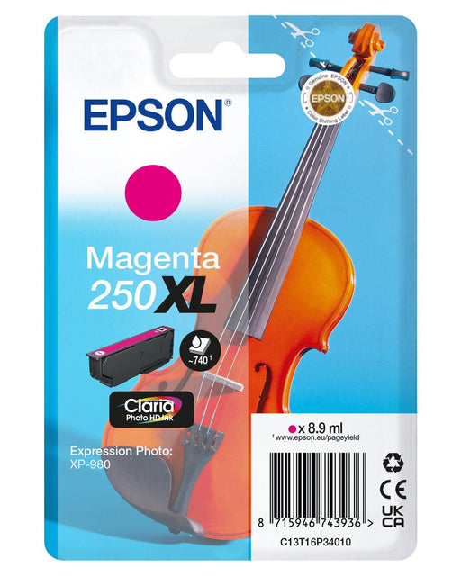 EAN 8715946743936 - Epson 250XL Violin Claria Photo HD cartucho de tinta 1 pieza(s) Original Alto rendimiento (XL) Magenta imagen 1