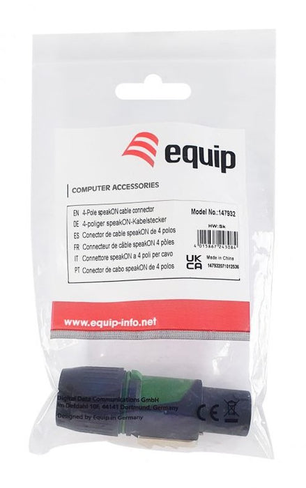 EAN 4015867243084 - Equip 147932 conector 4-Pole speakON Negro, Verde imagen 5