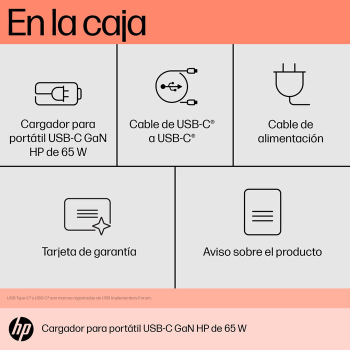 EAN 0196337694811 - HP 65W GaN USB-C Laptop Charger adaptador e inversor de corriente Interior Negro imagen 8