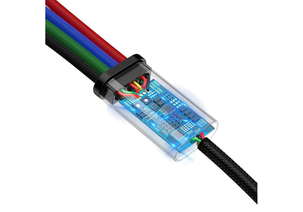EAN 6953156278493 - Baseus CA1T4-B01 cable de teléfono móvil Negro 1,2 m USB A Lightning + micro-USB B + USB C imagen 2
