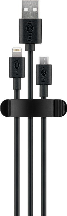 EAN 4040849706851 - Goobay 70685 organizador de cables Escritorio/pared Clip para cable Negro 3 pieza(s) imagen 1
