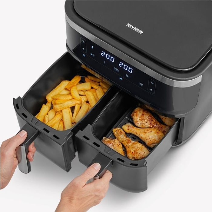 EAN 4008146046643 - Severin FR 2463 Doble 8 L Independiente 2600 W Freidora de aire caliente Negro imagen 2