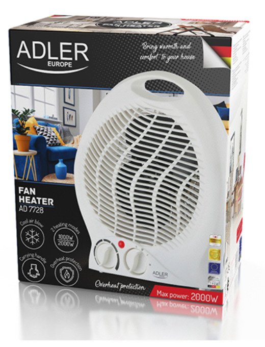 EAN 5903887801461 - Adler AD 7728 calefactor eléctrico Interior Blanco 2000 W Ventilador eléctrico imagen 5