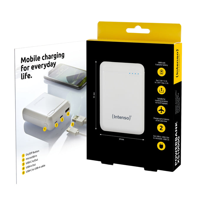 EAN 4034303028405 - Intenso XS10000 Polímero de litio 10000 mAh Blanco imagen 3