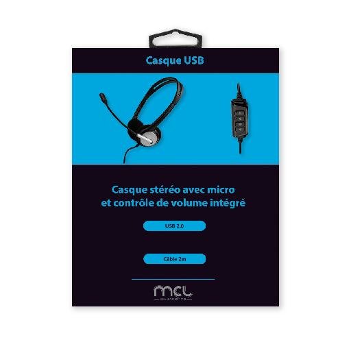 EAN 3700224765729 - MCL CSQ-M/USB auricular y casco Auriculares Alámbrico Diadema Oficina/Centro de llamadas USB tipo A Negro imagen 3