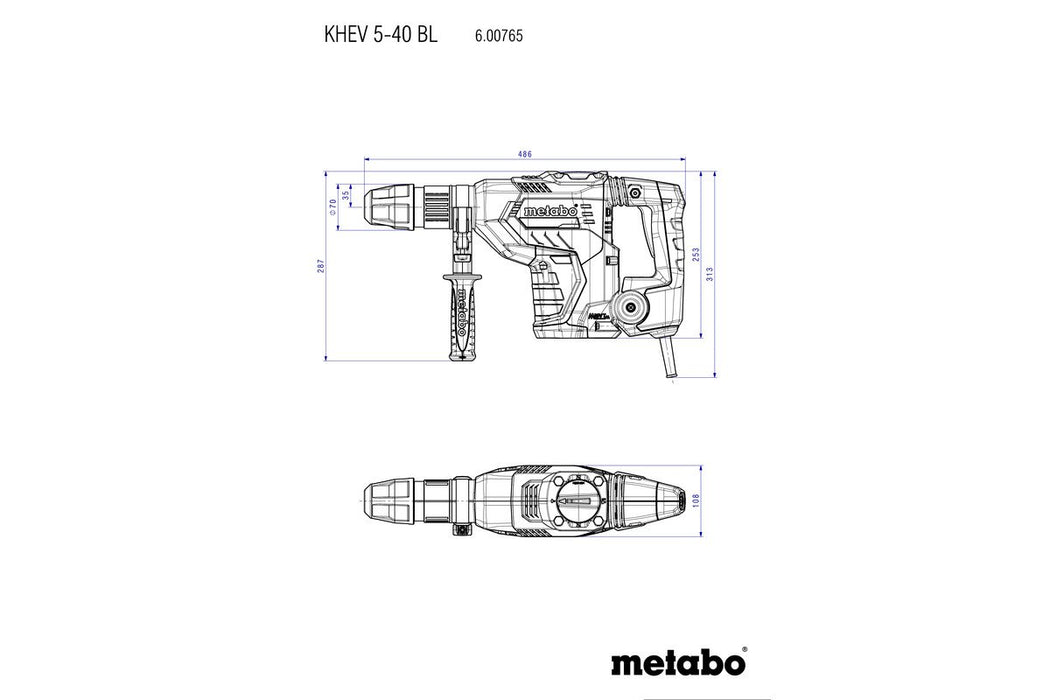 EAN 4061792002326 - Metabo KHEV 5-40 BL 1150 W 500 RPM SDS Max imagen 3