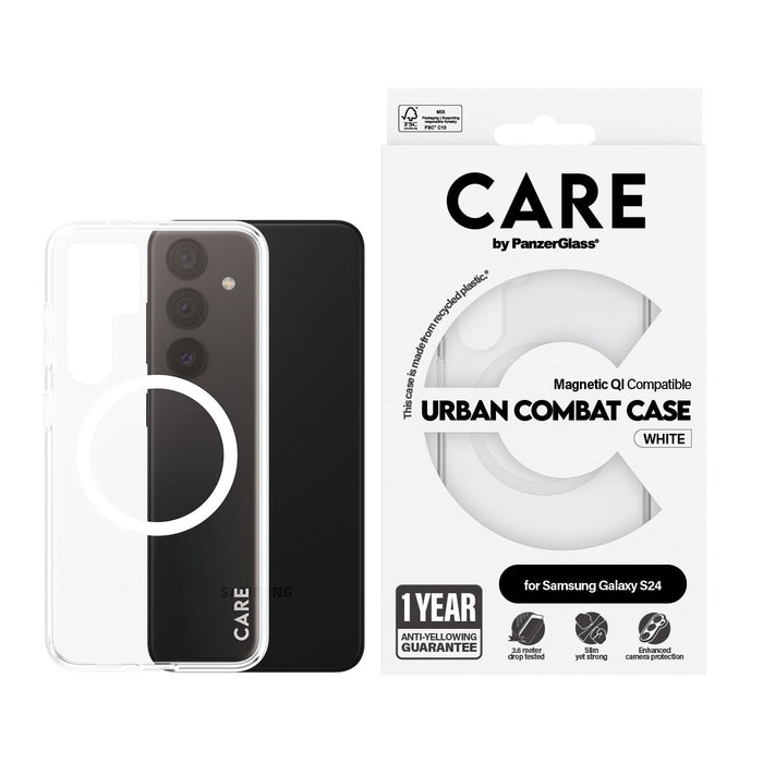 EAN 5715685012266 - PanzerGlass CARE™ by ® Urban Combat Case Transparent w. White Qi Compatible Samsung Galaxy S24 funda para imagen 2