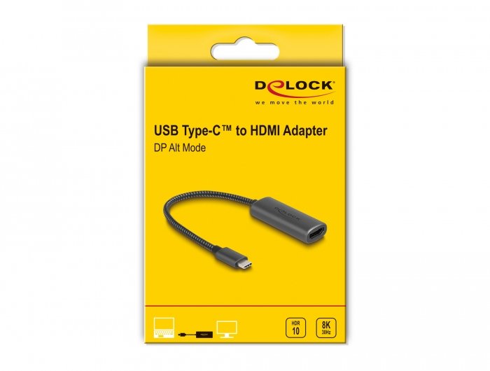 EAN 4043619642298 - DeLOCK 64229 adaptador de cable de vídeo 0,2 m USB Tipo C Negro imagen 3