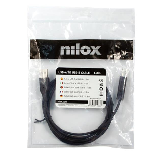EAN 8436556146893 - Nilox NXCUSBA01 cable USB 1,8 m USB A USB B Negro imagen 5