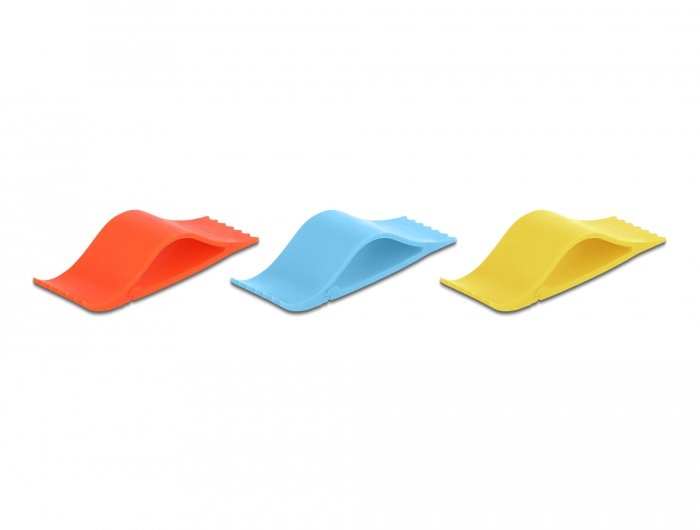EAN 4043619183401 - DeLOCK 18340 - Kabelmarker Clip Set 3 Stück Azul, Rojo, Amarillo 3 pieza(s) imagen 1