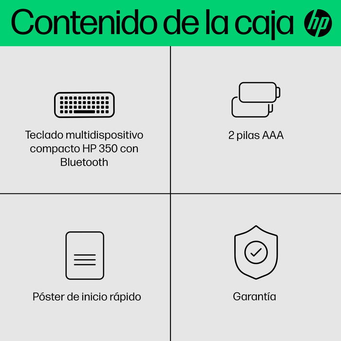 EAN 196548516766 - HP 350 WHT Compact Multi-Device Keyboard teclado Hogar Blanco imagen 5