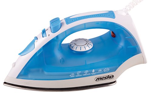 EAN 5908256834309 - Mesko Home MS 5023 plancha Plancha vapor-seco Suela de acero inoxidable 2200 W Azul, Blanco imagen 1