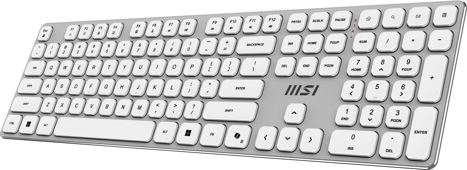 EAN 4711377422420 - MSI FORGE K210 W COMBO WHITE US teclado Ratón incluido Hogar / Oficina USB QWERTY Inglés de EE. UU. Blanc imagen 3