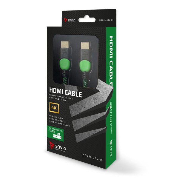 EAN 5901986045632 - Savio GCL-03 cable HDMI 1,8 m HDMI tipo A (Estándar) Negro, Verde imagen 2