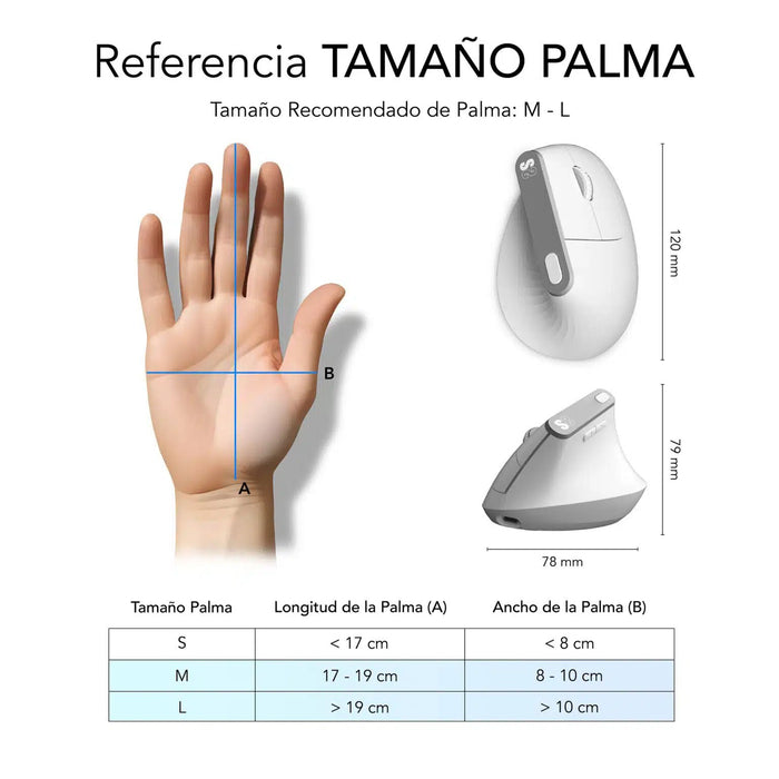 EAN 8436586743086 - SUBBLIM SUBMO-EDNVW02 ratón Universal mano derecha Bluetooth + USB Type-C Óptico 4000 DPI imagen 9