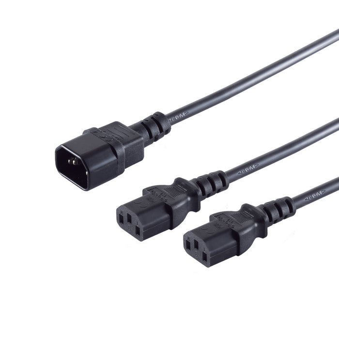 EAN 4017538049513 - S/CONN maximum connectivity 60019 cable de transmisión Negro 2 m IEC C14 Acoplador C13 2 x imagen 1