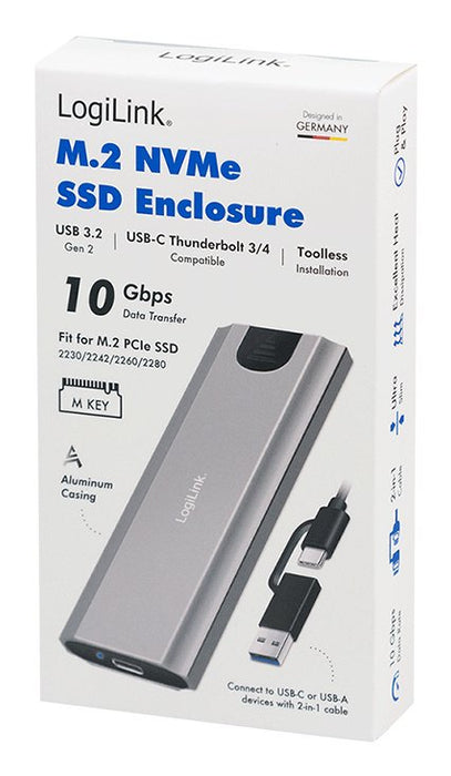 EAN 4052792076080 - LogiLink UA0439 caja para disco duro externo Caja externa para unidad de estado sólido (SSD) Gris M.2 imagen 2