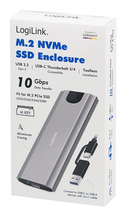 EAN 4052792076080 - LogiLink UA0439 caja para disco duro externo Caja externa para unidad de estado sólido (SSD) Gris M.2 imagen 2