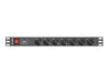 EAN 5901969414479 - Lanberg PDU-07F-0200-BK unidad de distribución de energía (PDU) 7 salidas AC 1U Negro imagen 2