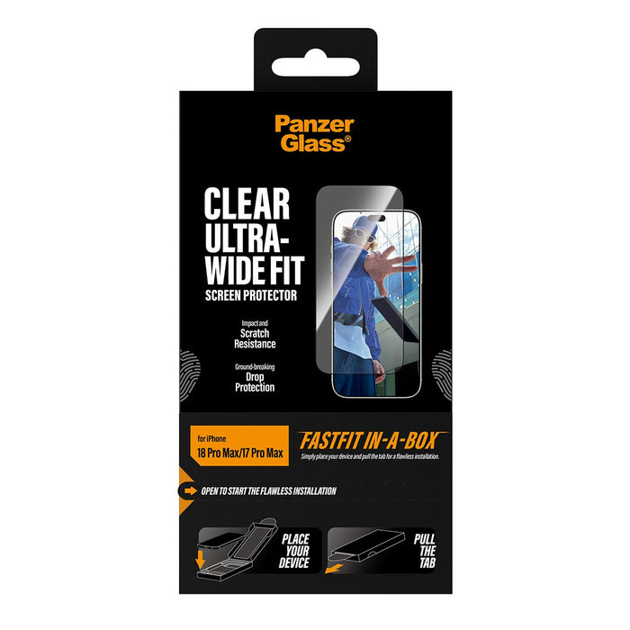 EAN 5715685043567 - PanzerGlass ® Screen Protector iPhone 2026 Pro Max | 17 Pro Max | Ultra-Wide Fit w. FASTFIT IN-A-BOX Prot imagen 3