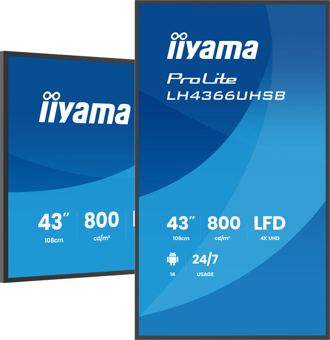 EAN 4948570128204 - iiyama LH4366UHSB-B1AG pantalla de señalización Pantalla plana para señalización digital 109,2 cm (43") L imagen 4