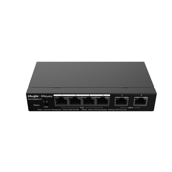 EAN 6971693271876 - Ruijie Networks RG-ES206GC-P switch Gigabit Ethernet (10/100/1000) Energía sobre Ethernet (PoE) Negro imagen 3