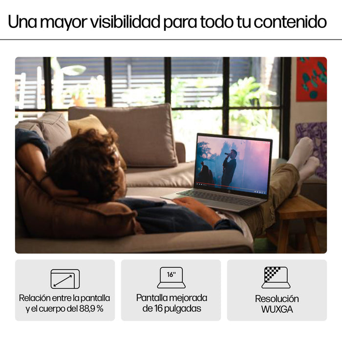 EAN 0198701239536 - HP Pavilion 16-af0029ns Intel Core Ultra 7 155U Portátil 40,6 cm (16") 2K 16 GB LPDDR5x-SDRAM 1 TB SSD Wi imagen 8