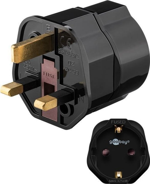 EAN 4040849453526 - Goobay 45352 adaptador de enchufe eléctrico Tipo F Tipo G (RU) Negro imagen 1