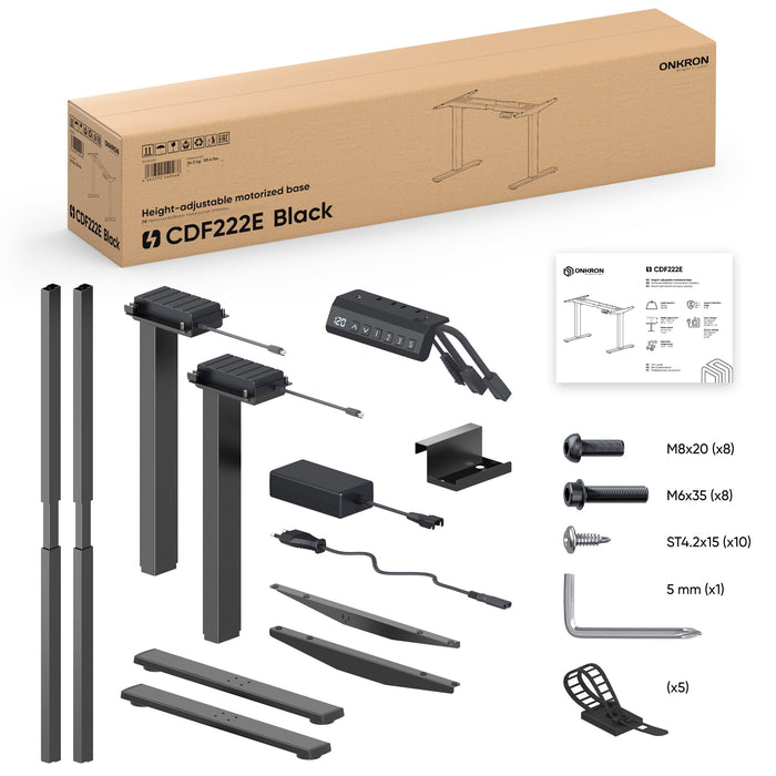 EAN 4262392440468 - ONKRON CDF222E-B estructura regulable para escritorio Eléctrico 2 pata(s) Negro imagen 7