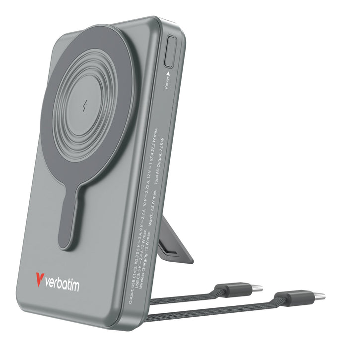 EAN 0023942322726 - Verbatim 32272 batería externa Polímero de litio 10000 mAh Cargador inalámbrico Gris imagen 1