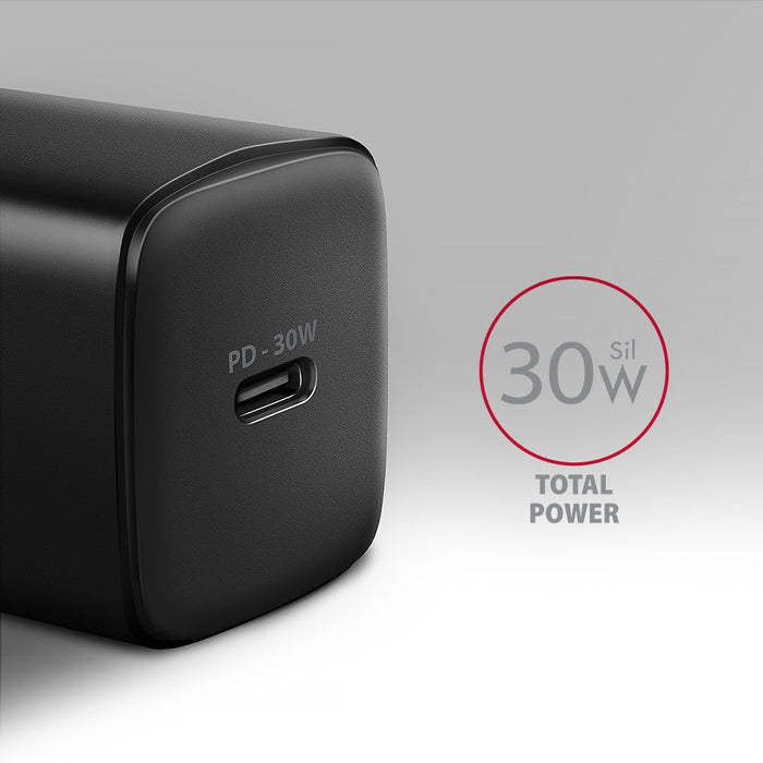 EAN 8595247908315 - Axagon ACU-PD30 kroviklis jungiama tinkl PD 30W, 1x port USB-C, PD3.0/QC3.0/AFC/FCP/Apple Juoda Teléfono  imagen 2