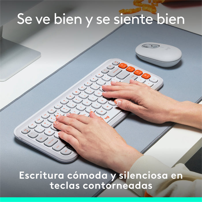 EAN 5099206127456 - Logitech 920-013069 teclado Universal Bluetooth QWERTY Español Blanco imagen 3