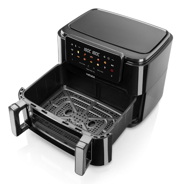 EAN 5608475042621 - Haeger AF-D10.010B freidora Doble 10 L Independiente 2600 W Freidora de aire caliente Negro imagen 4